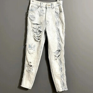 Vintage Daily Jeans distressed hi waist 1990s acid washed jeans 9/10